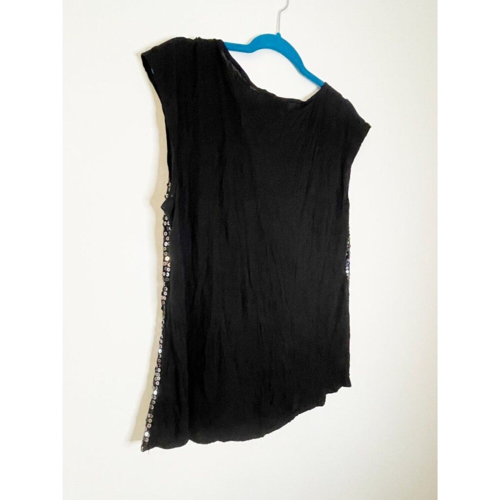 Michael Kors Black Sequin Sleeveless Top 2X Glam Party Evening Blouse - Picture 7 of 7